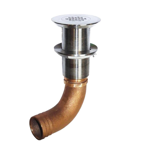 GROCO 1-1/4" Hose Barb Stainless 90 Degree Deck Drain [SCUS-1290] - Twin Screws Marine Service