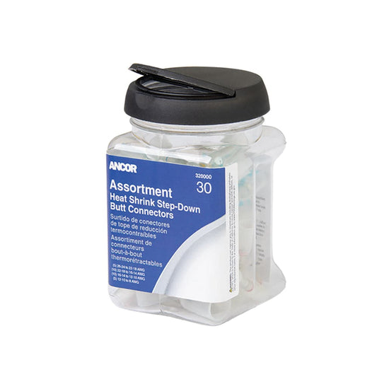 Ancor Heat Shrink Multi-Wire Step Down Butt Connectors 24-8 Assorted 30-Piece Jar [320000] - Twin Screws Marine Service