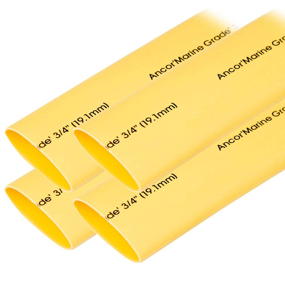 Ancor Heat Shrink Tubing 3/4" x 6" - Yellow - 4 Pieces [306906] - Twin Screws Marine Service