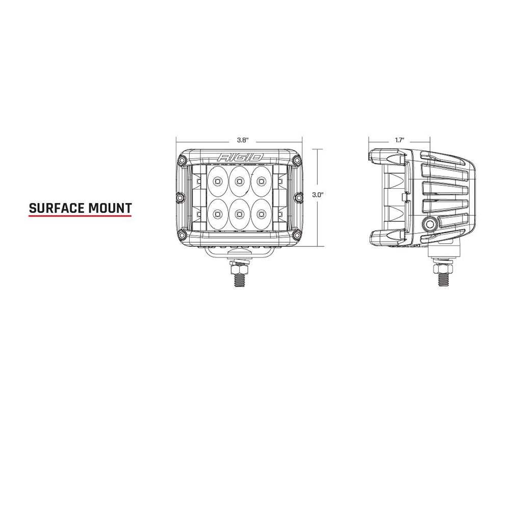 RIGID Industries D-SS Series PRO Driving Surface Mount - Black [261313] - Twin Screws Marine Service