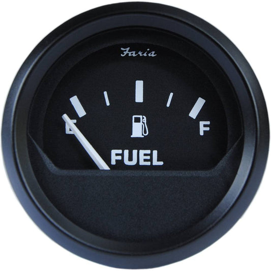 Faria Euro Black 2" Fuel Level Gauge - Metric [12802] - Twin Screws Marine Service