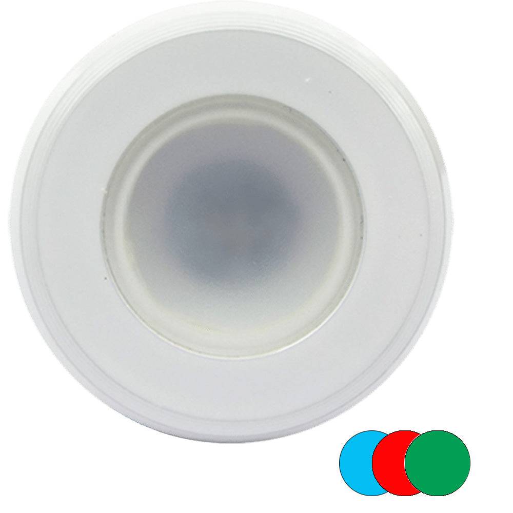 Shadow-Caster Color-Changing White, Blue  Red Dimmable - White Powder Coat Down Light [SCM-DL-WBR] - Twin Screws Marine Service