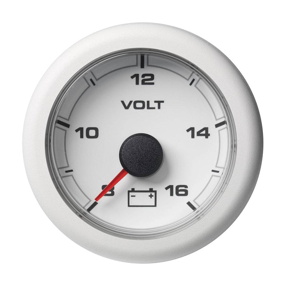 Veratron 52MM (2-1/16") OceanLink Battery Voltage Gauge - 8 to 16V - White Dial  Bezel [A2C1066110001] - Twin Screws Marine Service