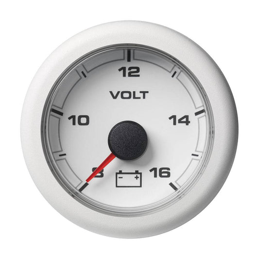 Veratron 52MM (2-1/16") OceanLink Battery Voltage Gauge - 8 to 16V - White Dial  Bezel [A2C1066110001] - Twin Screws Marine Service