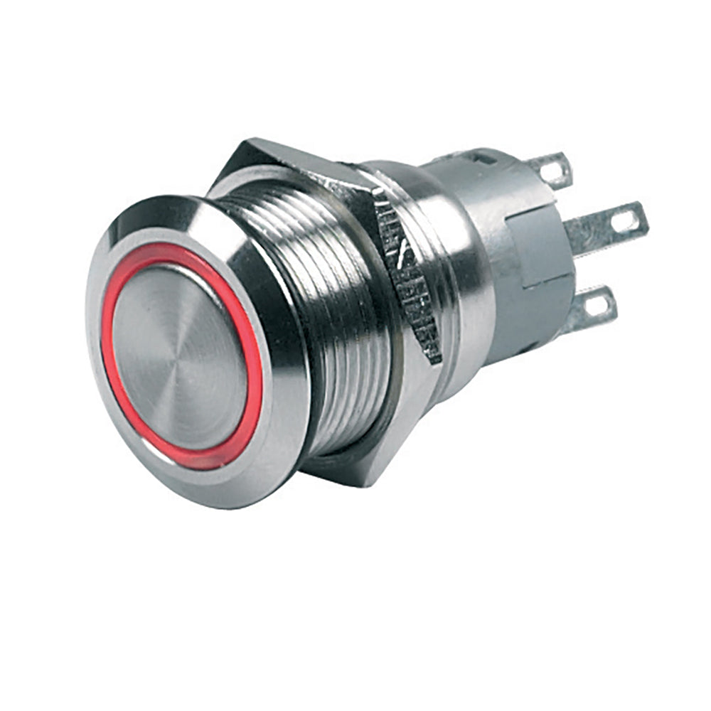 BEP Push-Button Switch 12V Momentary On/Off - Red LED [80-511-0002-00] - Twin Screws Marine Service