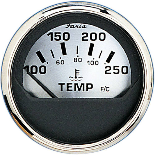 Faria Spun Silver 2" Water Temp Gauge [16004] - Twin Screws Marine Service