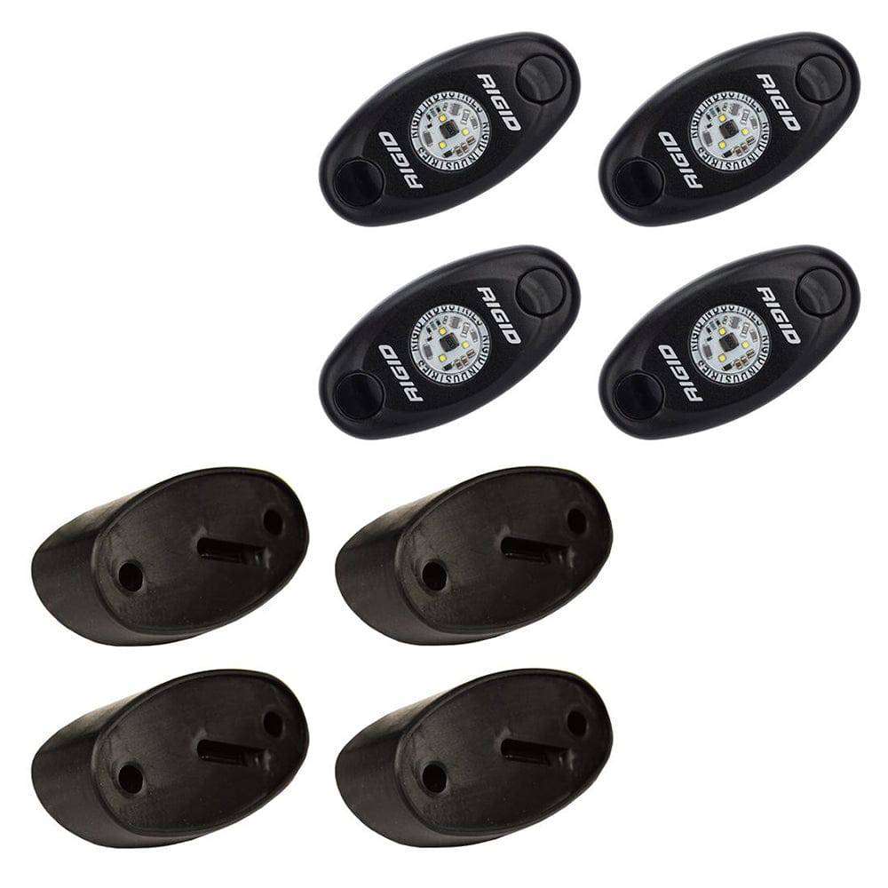 RIGID Industries A-Series Rock Light Kit - 4 Blue Lights - Black [400233] - Twin Screws Marine Service