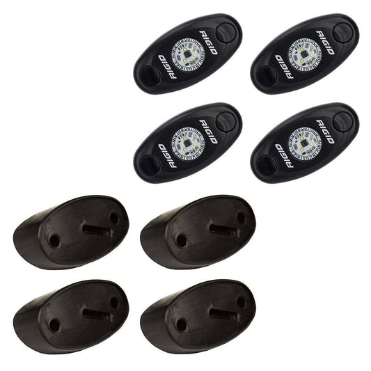 RIGID Industries A-Series Rock Light Kit - 4 Amber Lights - Black [400243] - Twin Screws Marine Service