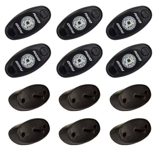 RIGID Industries A-Series Rock Light Kit - 6 Cool White Lights - Black [400253] - Twin Screws Marine Service