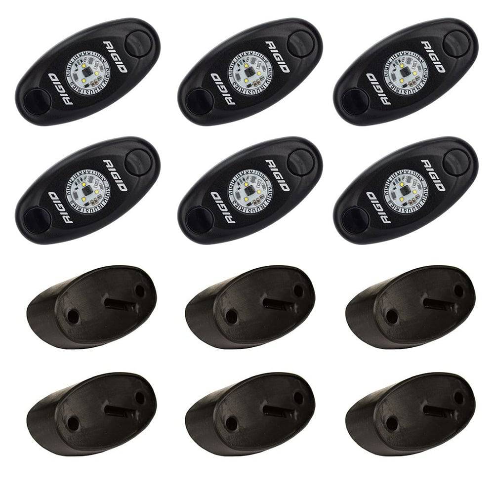 RIGID Industries A-Series Rock Light Kit - 6 Red Lights - Black [400263] - Twin Screws Marine Service