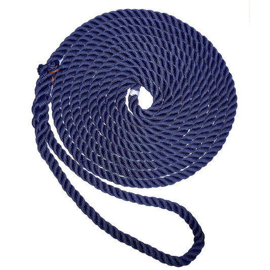 New England Ropes 1/2" Premium 3-Strand Dock Line - Navy Blue - 15 [C6053-16-00015] - Twin Screws Marine Service