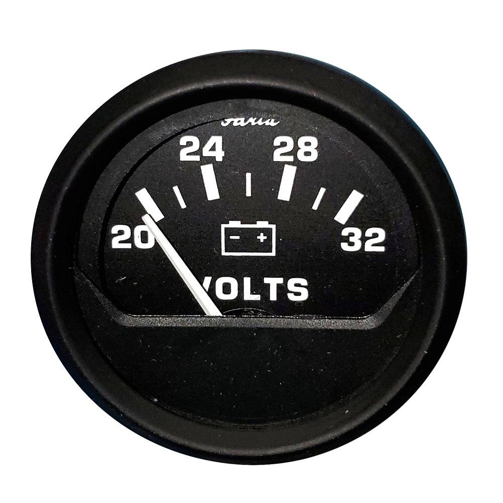 Faria Euro Black 2" Voltmeter (20-32 V) [12860] - Twin Screws Marine Service