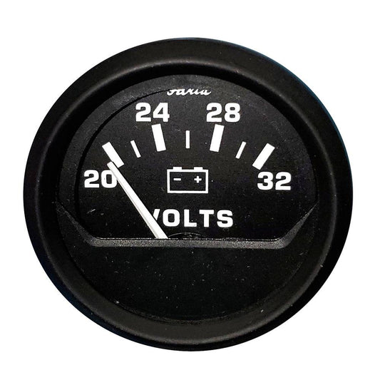 Faria Euro Black 2" Voltmeter (20-32 V) [12860] - Twin Screws Marine Service