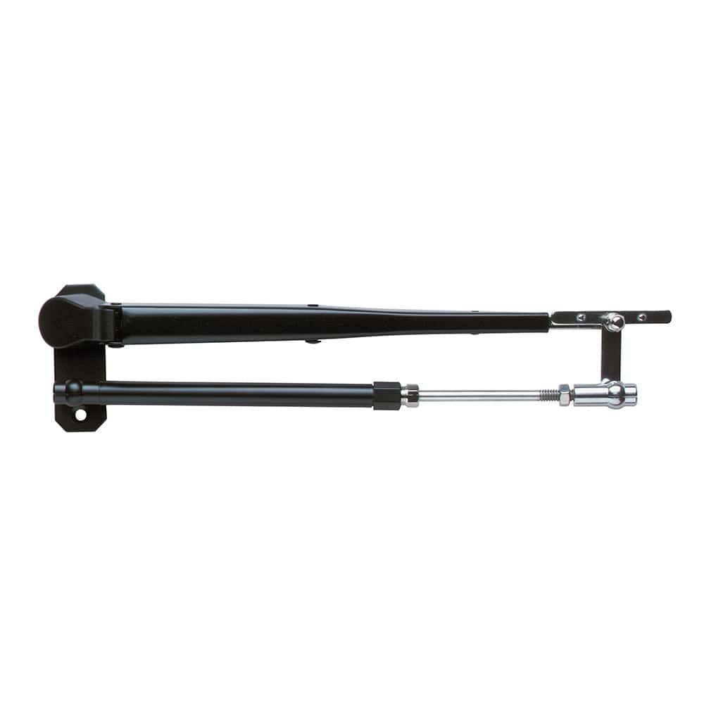 Marinco Wiper Arm Deluxe Black Stainless Steel Pantographic - 17"-22" Adjustable [33037A] - Twin Screws Marine Service