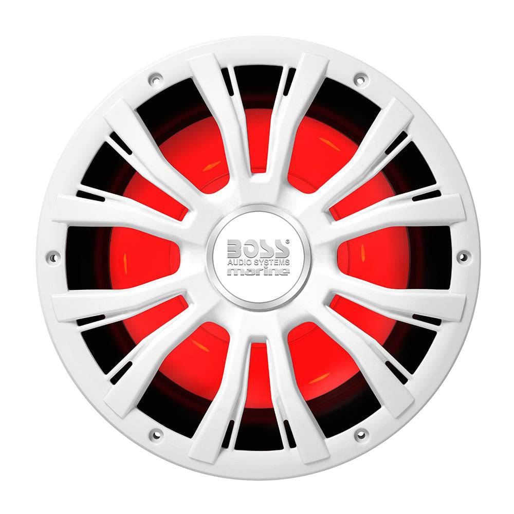 Boss Audio 10" MRG10W Subwoofer w/RGB Lighting - White - 800W [MRGB10W] - Twin Screws Marine Service