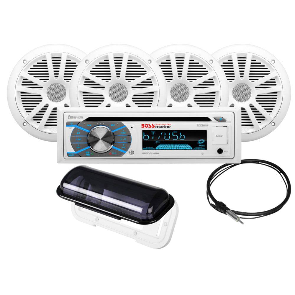 Boss Audio MCK508WB.64S Marine Stereo  2 Pairs of 6.5" Speaker Kit - White [MCK508WB.64S] - Twin Screws Marine Service