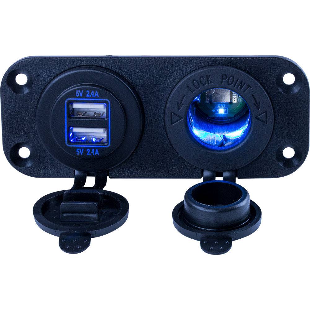 Sea-Dog Double USB  Power Socket Panel [426505-1] - Twin Screws Marine Service