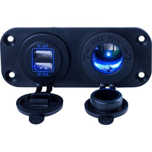 Sea-Dog Double USB  Power Socket Panel [426505-1] - Twin Screws Marine Service