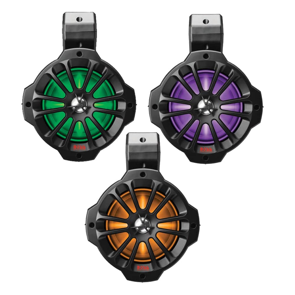 Boss Audio 6.5" B62RGB Amplified RGB Waketower Speakers - Matte Black - 750W [B62RGB] - Twin Screws Marine Service