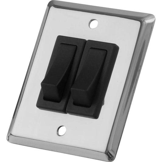 Sea-Dog Double Gang Wall Switch - Stainless Steel [403020-1] - Twin Screws Marine Service