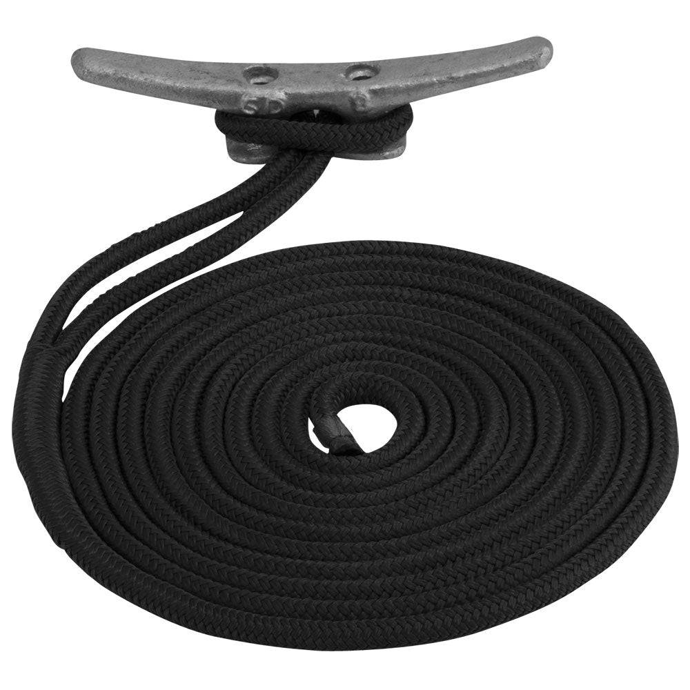Sea-Dog Double Braided Nylon Dock Line - 1/2" x 10 - Black [302112010BK-1] - Twin Screws Marine Service