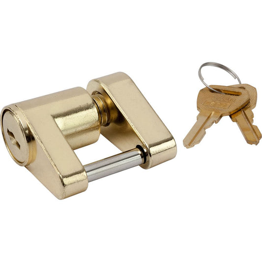 Sea-Dog Brass Plated Coupler Lock - 2 Piece [751030-1] - Twin Screws Marine Service