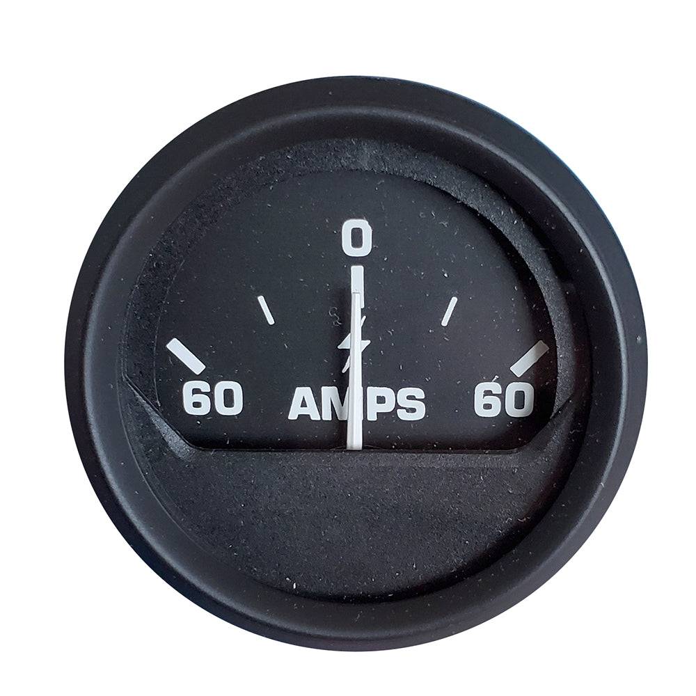 Faria Euro Black 2" Ammeter Gauge (60-0-60 AMP) [12822] - Twin Screws Marine Service