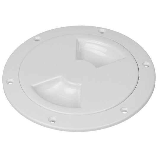 Sea-Dog Smooth Quarter Turn Deck Plate - White - 4" [336140-1] - Twin Screws Marine Service