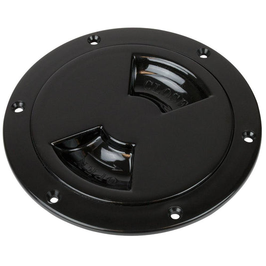 Sea-Dog Quarter-Turn Smooth Deck Plate w/Internal Collar - Black - 4" [336345-1] - Twin Screws Marine Service