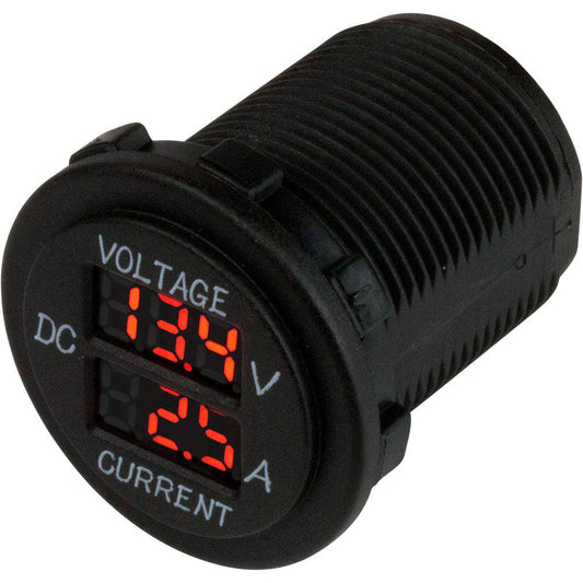 Sea-Dog Round Voltage  Amp Meter - 6V-30V  0 Amp - 10 Amp Meter [421625-1] - Twin Screws Marine Service