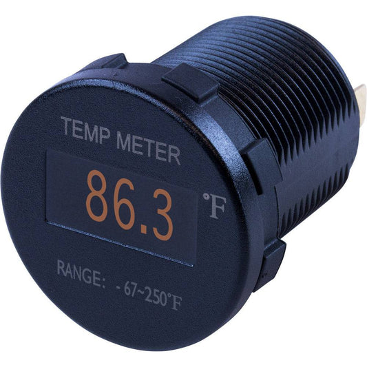 Sea-Dog Round OLED Temperature Meter Fahrenheit w/6 Lead [421610-1] - Twin Screws Marine Service