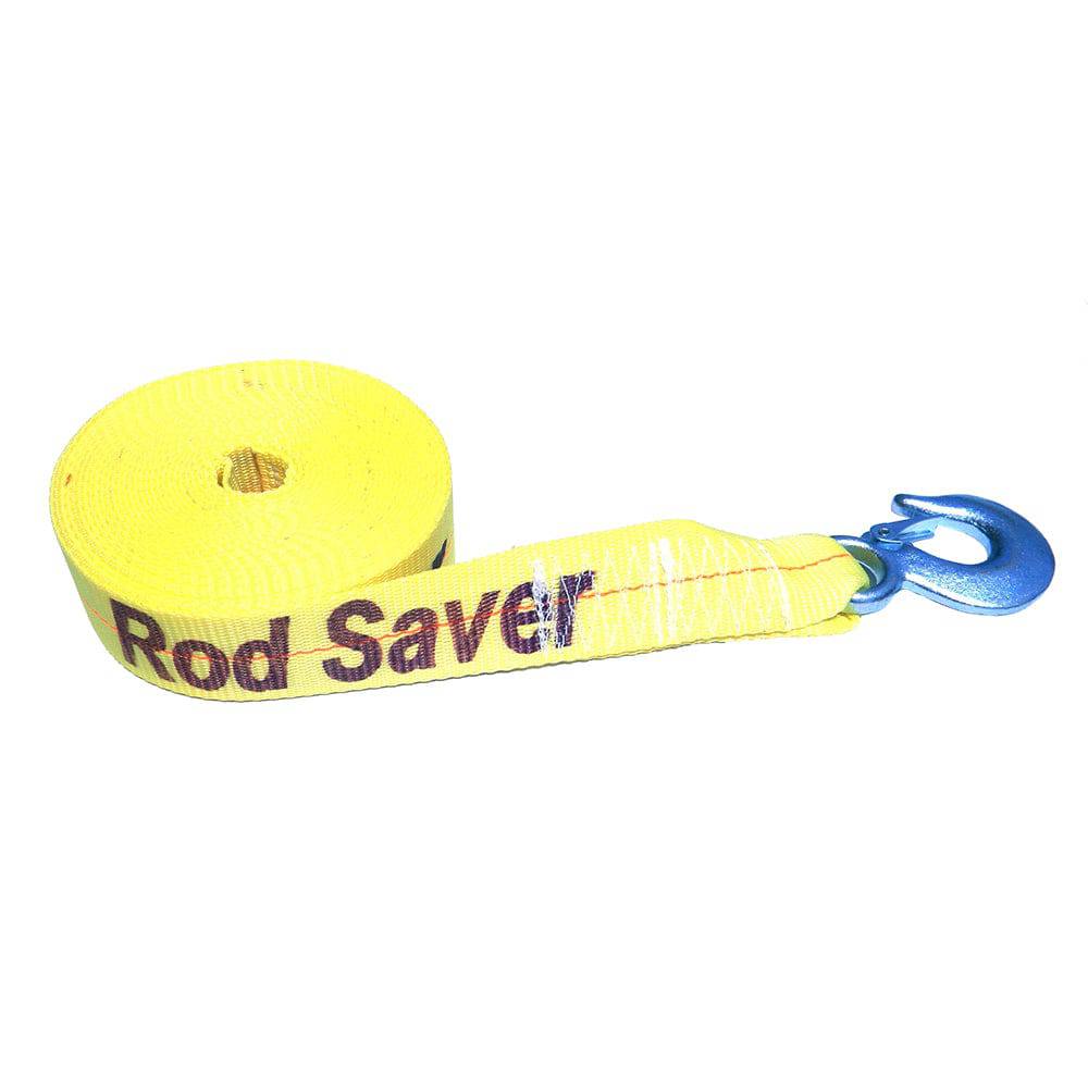 Rod Saver Heavy-Duty Winch Strap Replacement - Yellow - 2" x 20 [WSY20] - Twin Screws Marine Service