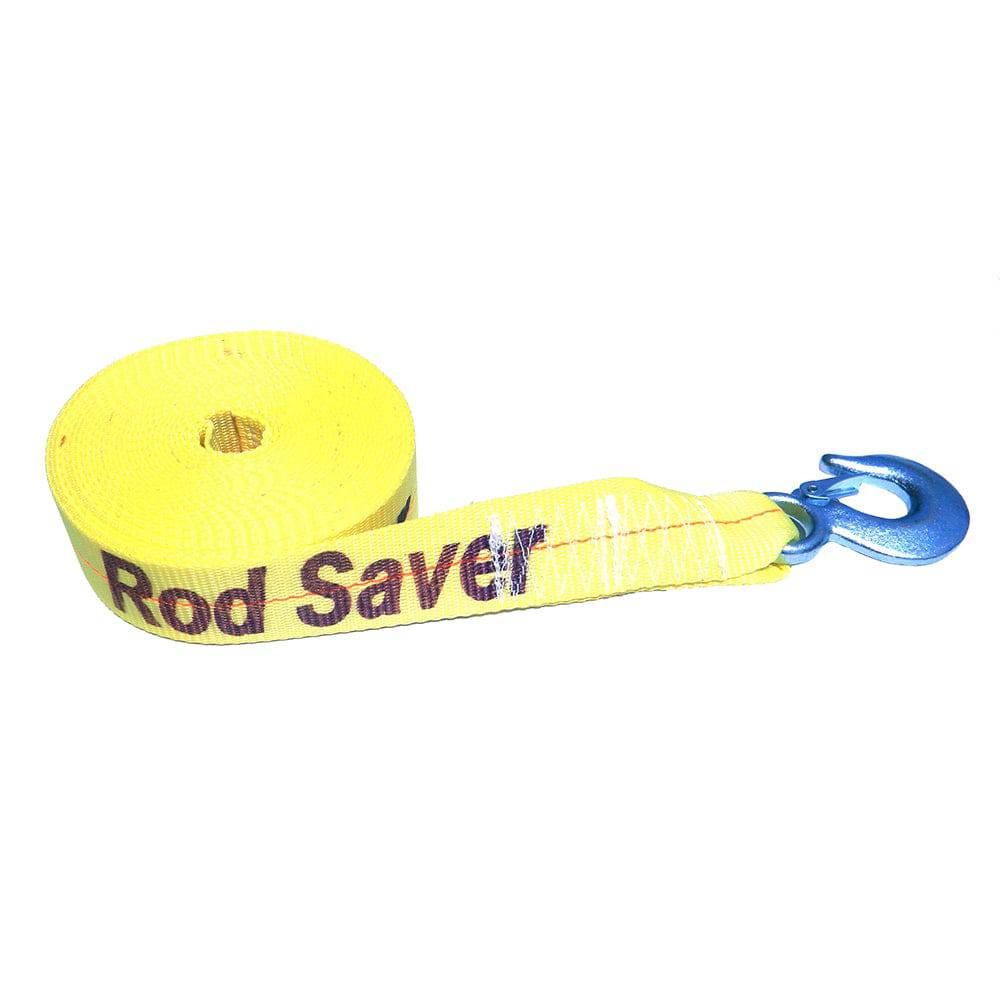 Rod Saver Heavy-Duty Winch Strap Replacement - Yellow - 2" x 30 [WSY30] - Twin Screws Marine Service
