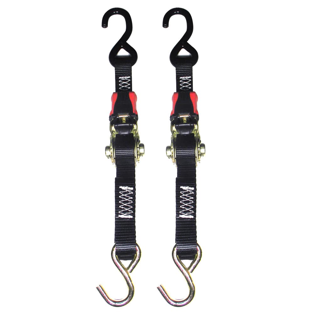 Rod Saver Rubber Ratchet Tie-Down - 1" x 3 - Pair [RTD3] - Twin Screws Marine Service
