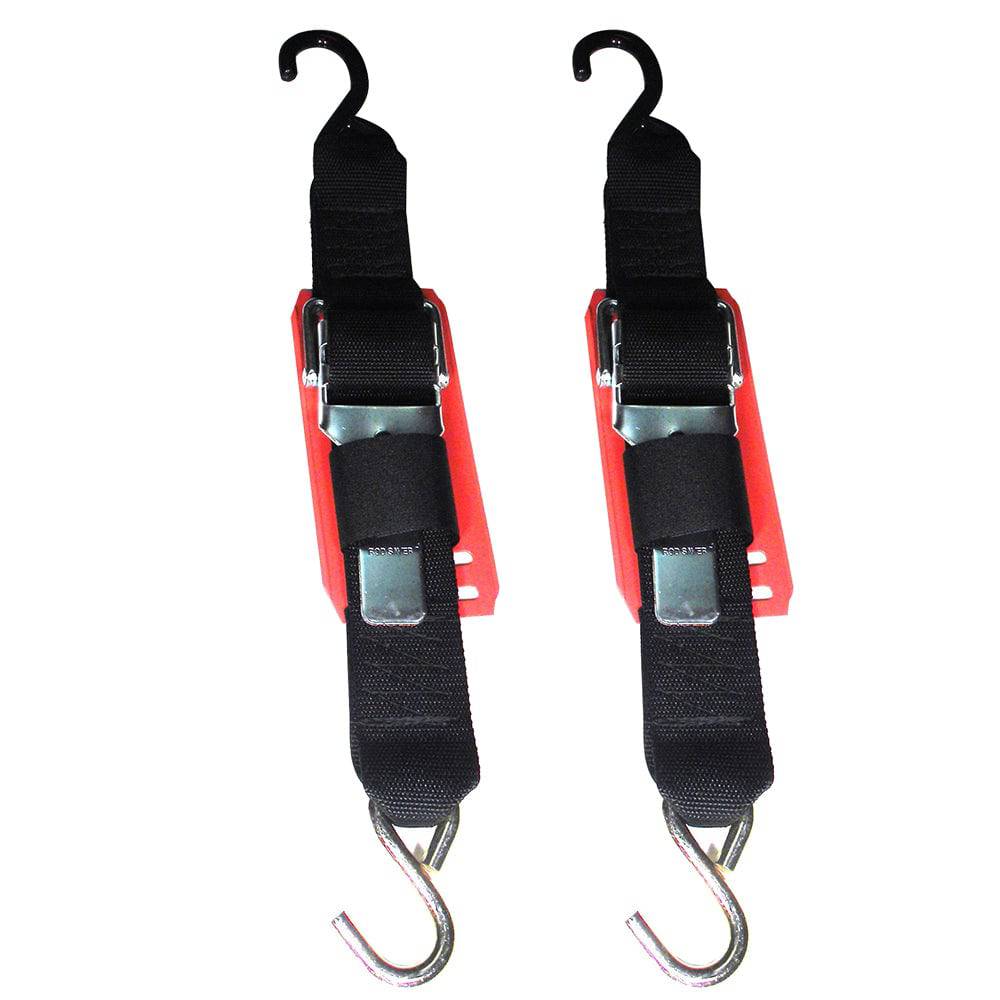Rod Saver Paddle Buckle Trailer Tie-Down w/Vinyl Pad - 2" x 2 - Pair [2PB2VP] - Twin Screws Marine Service