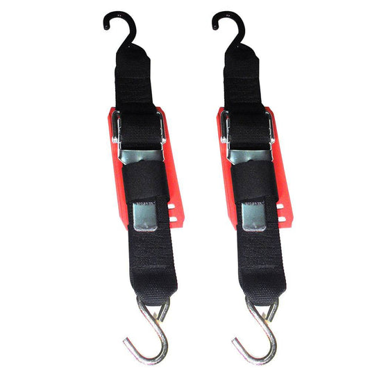 Rod Saver Paddle Buckle Trailer Tie-Down w/Vinyl Pad - 2" x 4 - Pair [2PB4VP] - Twin Screws Marine Service