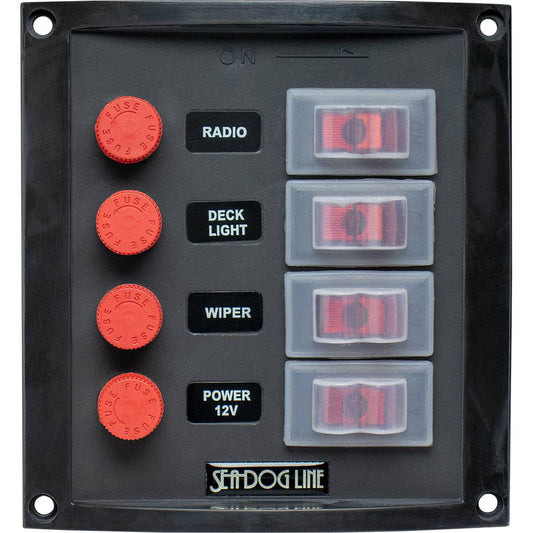 Sea-Dog Splash Guard Switch Panel Vertical - 4 Switch [424016-1] - Twin Screws Marine Service