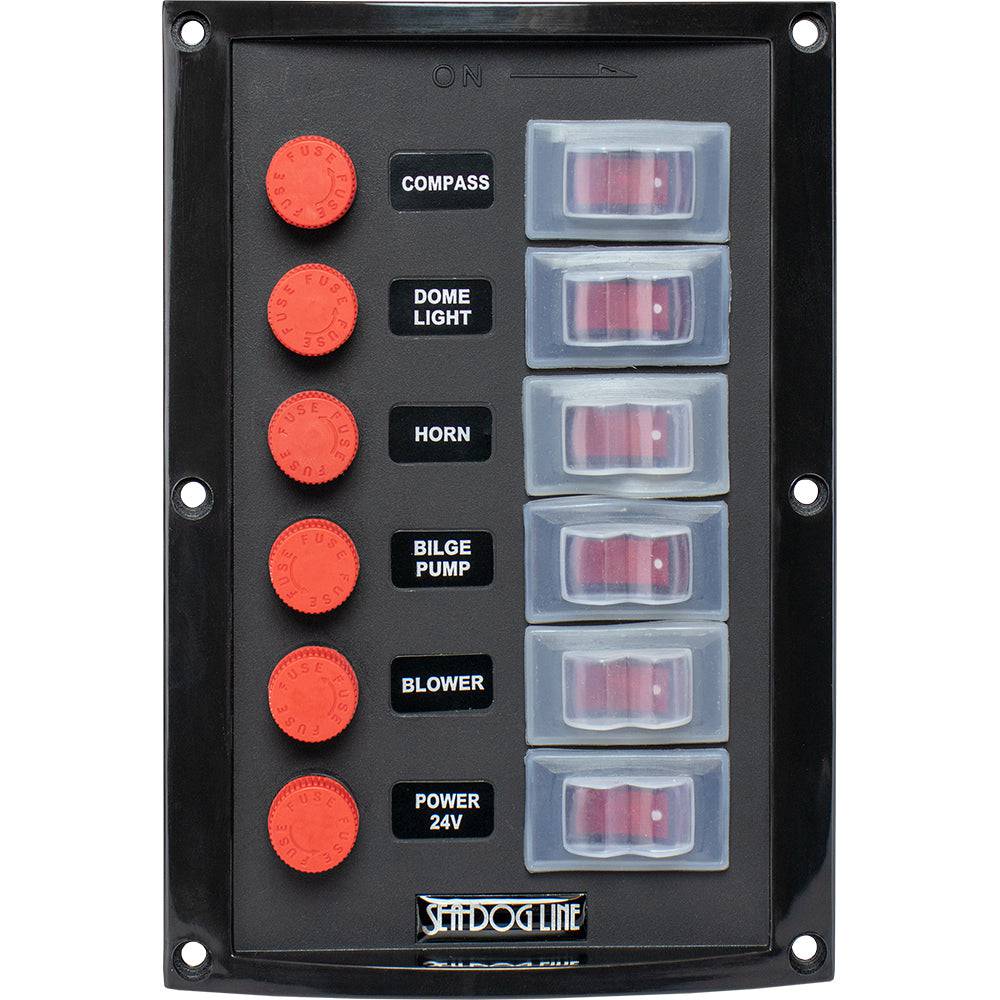 Sea-Dog Splash Guard Switch Panel Vertical - 6 Switch [424116-1] - Twin Screws Marine Service