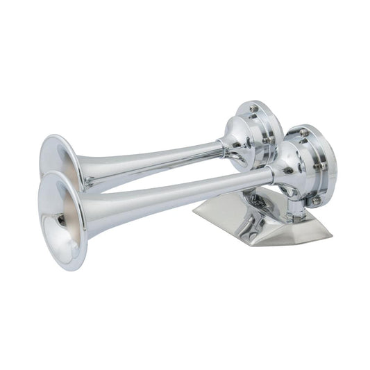 Marinco 12V Chrome Plated Dual Trumpet Mini Air Horn [10108] - Twin Screws Marine Service