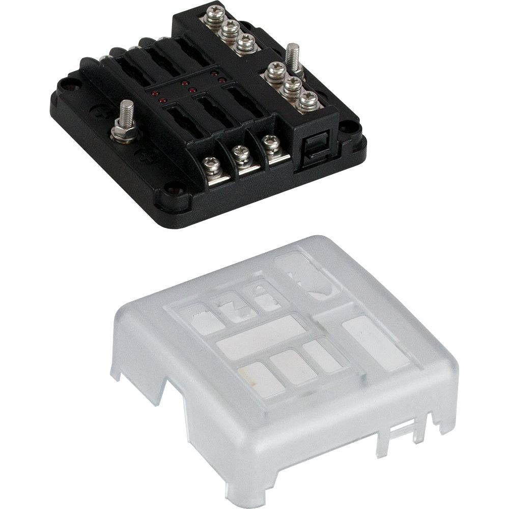 Sea-Dog Blade Style LED Indicator Fuse Block w/Negative Bus Bar - 6 Circuit [445185-1] - Twin Screws Marine Service