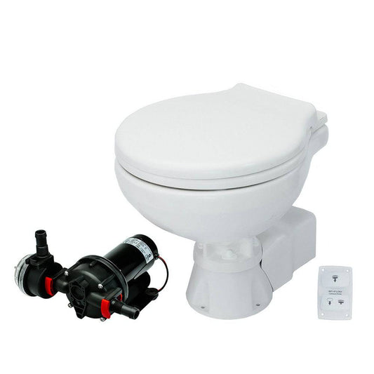 Johnson Pump AquaT Toilet Silent Electric Compact - 12V w/Pump [80-47231-01] - Twin Screws Marine Service