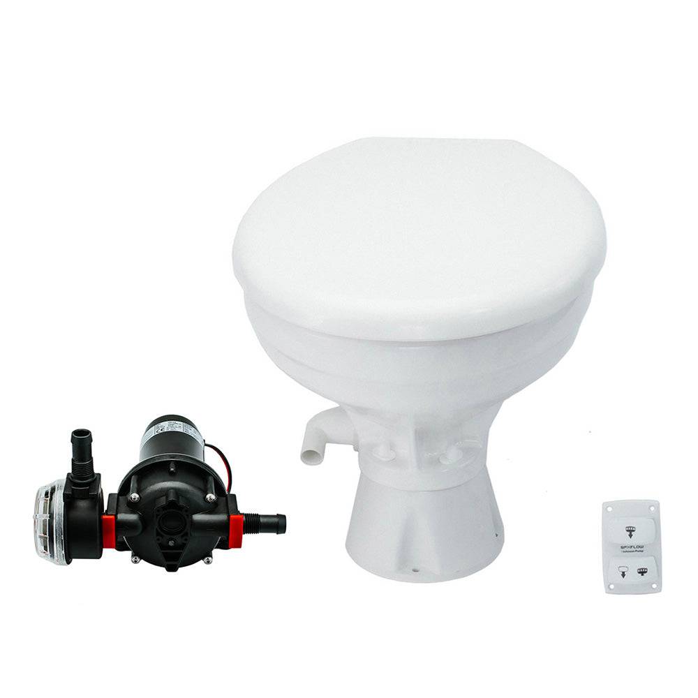 Johnson Pump AquaT Toilet Silent Electric Comfort - 12V w/Pump [80-47232-01] - Twin Screws Marine Service