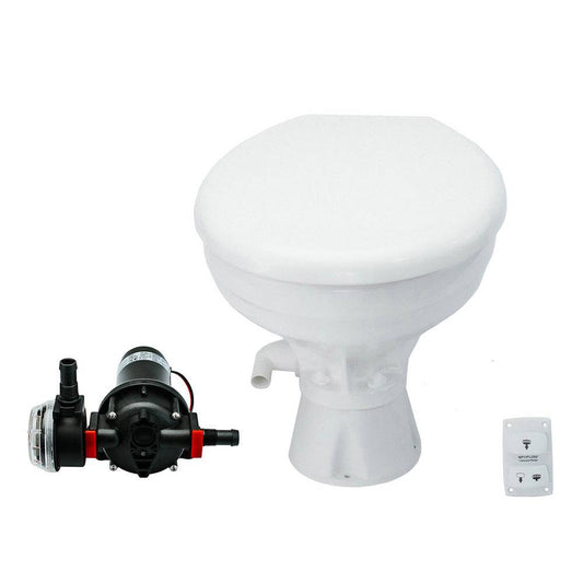 Johnson Pump AquaT Toilet Silent Electric Comfort - 12V w/Pump [80-47232-01] - Twin Screws Marine Service