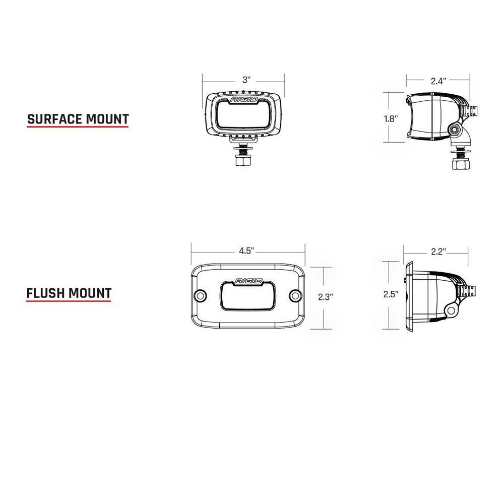 RIGID Industries SR-M Series Pro Spot Surface Mount - Black [902213] - Twin Screws Marine Service