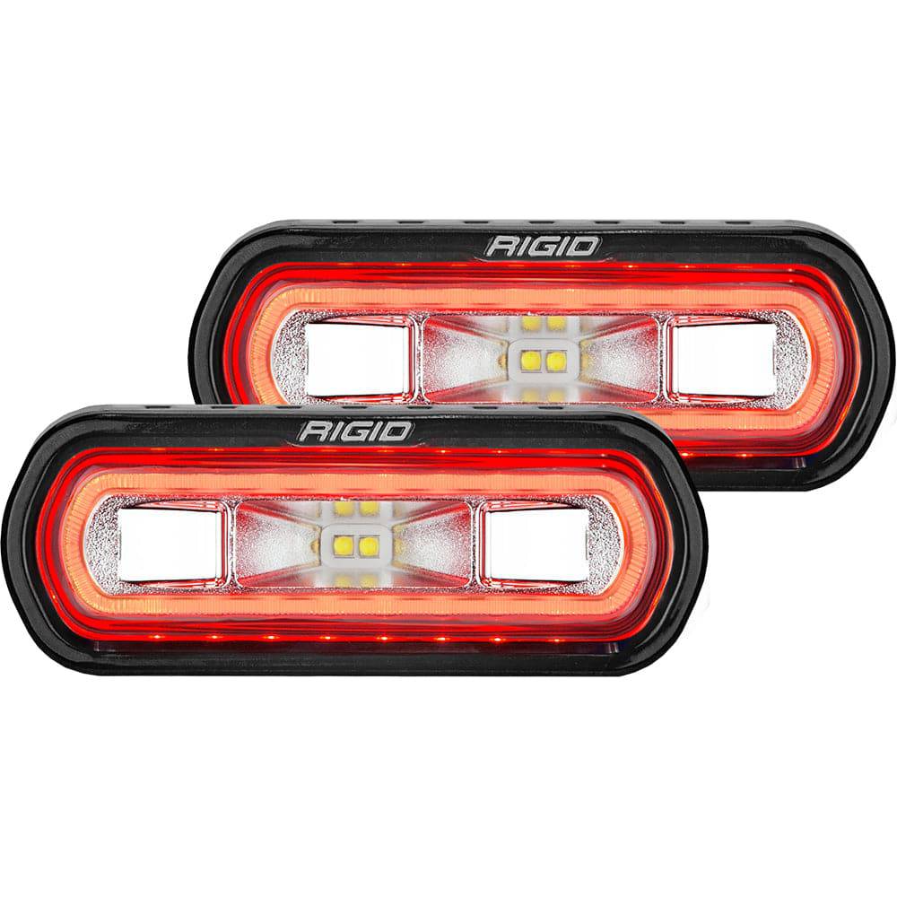 RIGID Industries SR-L Series Surface Mount Spreader Light - Black Housing - Red Halo [53122] - Twin Screws Marine Service