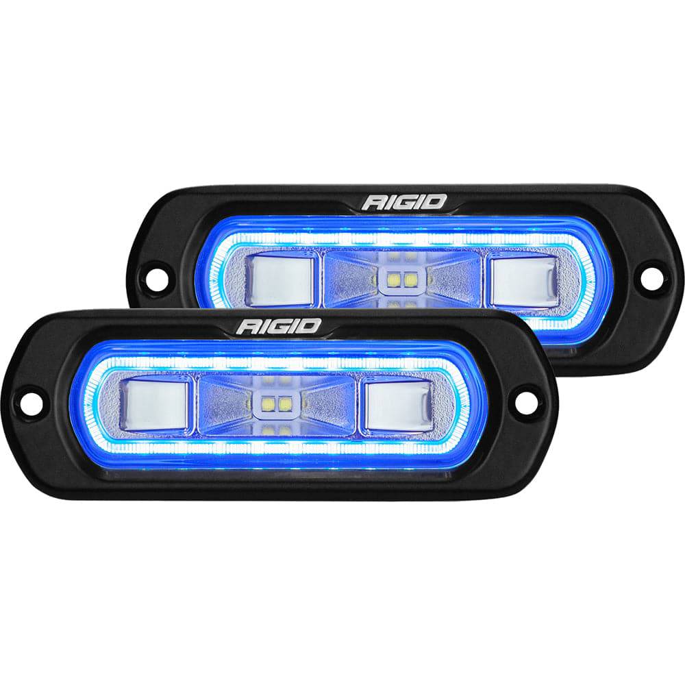 RIGID Industries SR-L Series Flush Mount Spreader Light - Black Housing - Blue Halo [53221] - Twin Screws Marine Service