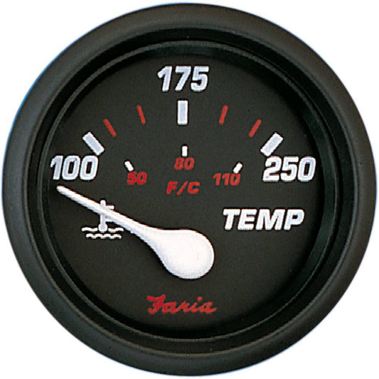 Faria Professional Red 2" Water Temp [14604] - Twin Screws Marine Service