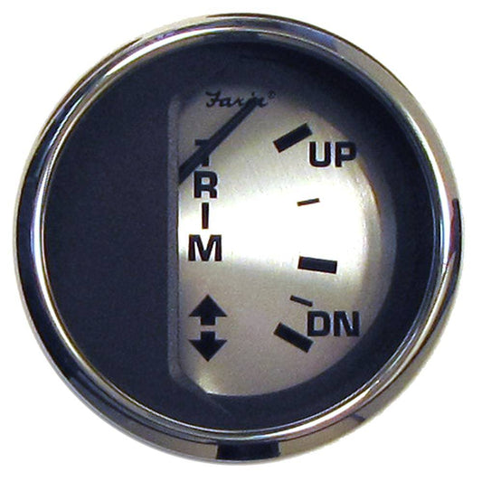 Faria Spun Silver 2" Trim Gauge f/Mercury/Mariner/Mercruiser/Volvo DP  Yamaha (01  Newer) [16016] - Twin Screws Marine Service