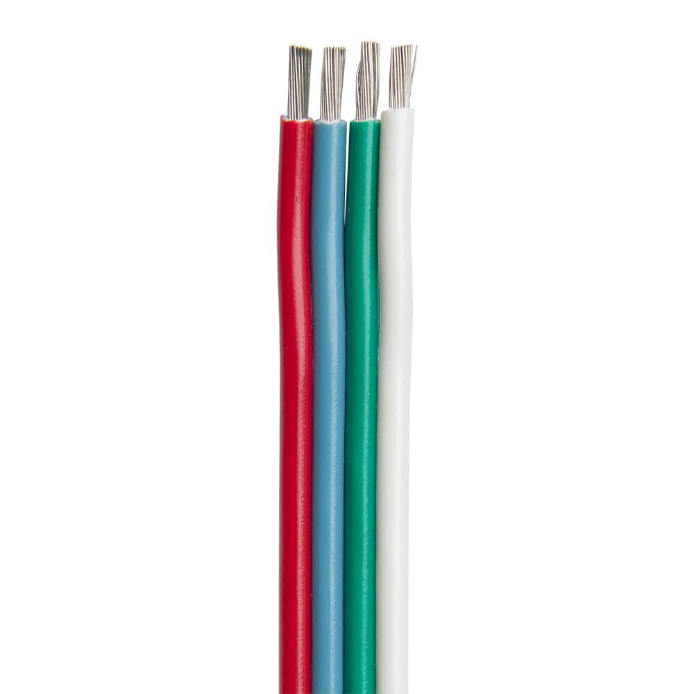 Ancor Flat Ribbon Bonded RGB Cable 18/4 AWG - Red, Light Blue, Green  White - 100 [160010] - Twin Screws Marine Service