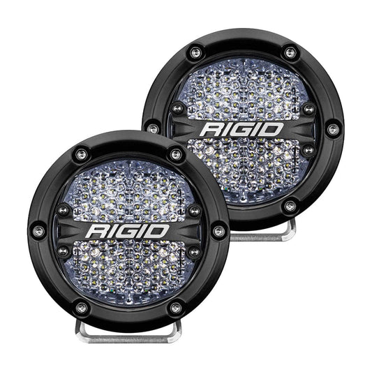 RIGID Industries 360-Series 4" LED Off-Road Fog Light Diffused Beam w/White Backlight - Black Housing [36208] - Twin Screws Marine Service